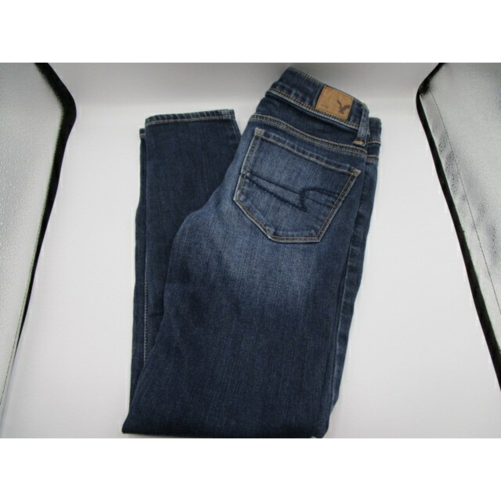 American Eagle Jeans Womens Super Skinny 00 Short 25x32 Medium Wash Medium Rise